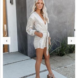 NWT Eye Candy Sequin Pocketed Romper🌟 size small